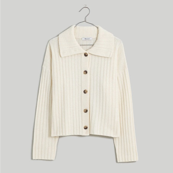 Madewell Sweaters - Madewell Cream Ribbed Cardigan Sweater